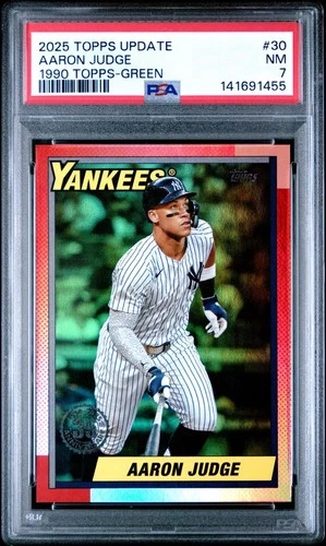 2025 Topps Update Aaron Judge 1990 Green /99 #U90-30 PSA 7 Near Mint