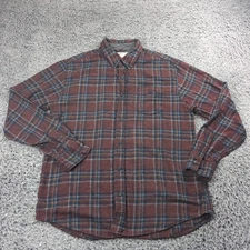 Weatherproof Vintage Shirt Men Large Red Blue Flannel Lumberjack Outdoor Casual