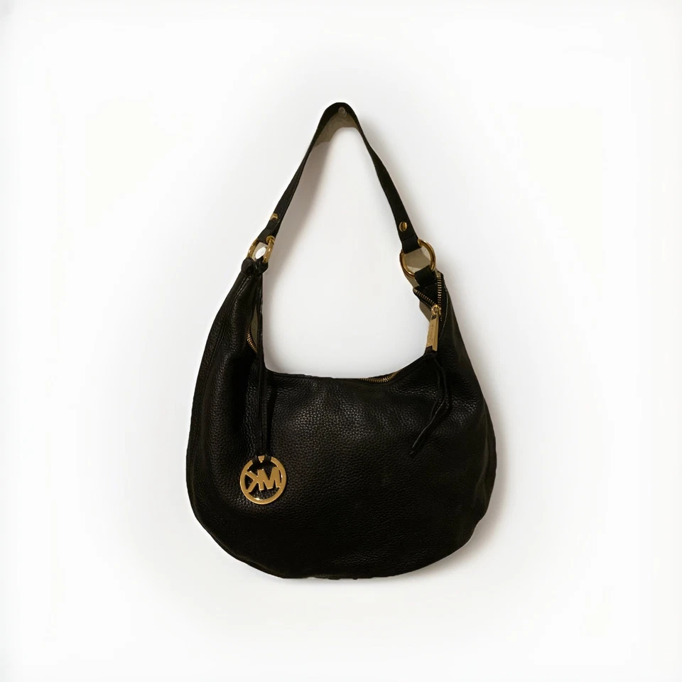 Michael Kors Rhea MANDARIN Black Leather Shoulder bag Zip Top  - Image 2 of 4