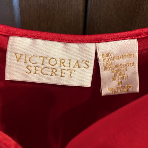 Victoria's Secret Gold Label Vintage Red Satin & Chiffon Teddy Bodysuit Size M - Picture 8 of 12