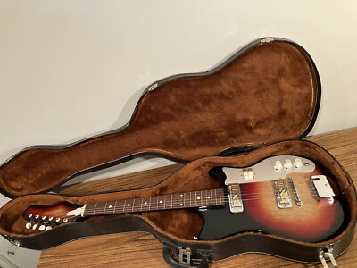 Vintage 1960s Tiesco EJ-2 Electric Guitar Gold Foil Japan