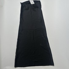 Zara Strapless Midi  Dress Satin Black  Size XS