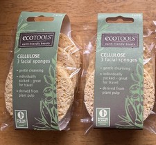 Eco Tools Cellulose Facial Sponges 2 Packs of 3 Gentle Cleansing 6 Sponges