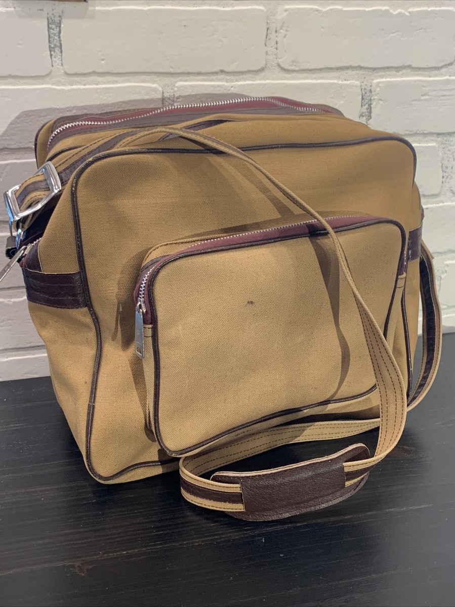 トートバッグ Golden Canvas Shopping Bag Vintage GOLDEN LEAF TOTE BAG Canvas Fabric Leather Trim