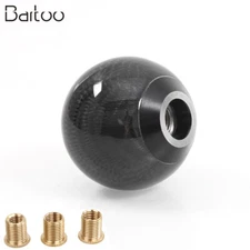 Black Racing Carbon Fiber Manual Car Gear Shift Knob Shifter Lever Aluminum