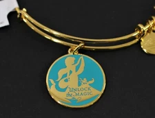 Disney Alex and Ani Jasmine Bracelet Unlock The Magic Bangle Gold-Tone