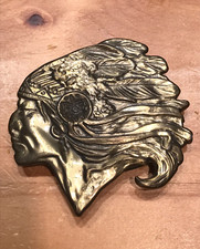 VINTAGE NATIVE AMERICAN INDIAN HEAD / FACE CHIEF BELT BUCKLE