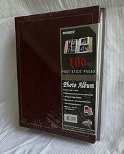 Pioneer - Photo Album, 100 Fast-Stick Pages Magnetic NEW Burgundy Red