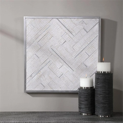 Uttermost Redondo Coastal Wood and Metal Wall Decor in Silver/White - Picture 2 of 8