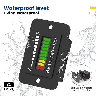 US 12V-72V Volt Battery Indicator Meter Gauge for Yamaha Raptor 90	2009-2018