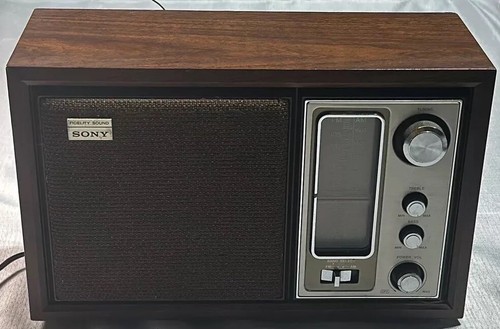 VTG Sony Model ICF-9650W AM/FM Tabletop Radio (Simulated)Wood TESTED ...