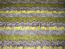 Zebras Print 36"" x44" wide 1 yard Hancook Fabrics Safari