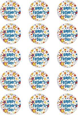 50mm circles Happy Fathers Day;   T5 Cupcake Topper; 15 x 2"