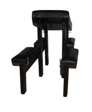 Plus size padded Sex Bench Black. Disassemble for easy storage
