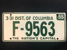 1953-54 Gen. Mills Wheaties Tin Mini Bicycle License Plate District of Columbia