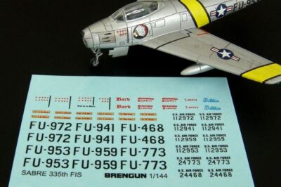 Brengun BRL144084 1/144 F-86F SABRE 335th FIS Decals for Trumpeter
