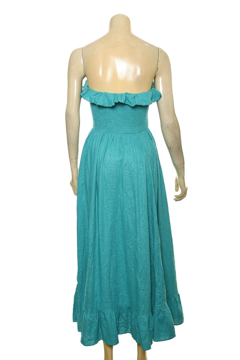lush life linen strapless midi dress Polka Dot Strapless Midi Dress - Mable main image 1