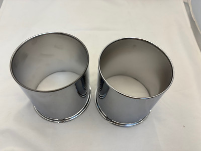 SET OF 2 OPEN END 4x4 FITS 4.25'' DIA BORE CHROME WHEEL RIM CENTER CAP 4'' TALL