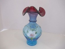 SIGNED FENTON MULBERRY VASE HAND PAINTED 100th ANNIVERSARY MINT 