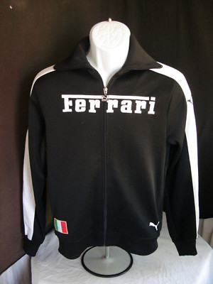 Puma Ferrari Black Full Zip Poly/Cotton Track Jacket Sz. S