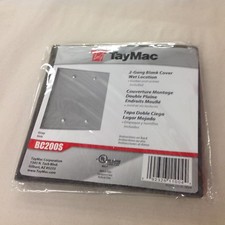 TayMac Gray 2-Gang Blank Cover Wet Location 4 1/2 x 4 1/2 in