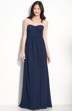 NWOT navy  Jenny Yoo 'Aidan' Convertible Strapless Chiffon Gown size  10