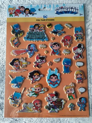 DC Super Friends Foil Tiles Stickerbogen mit ca. 30 Stickern