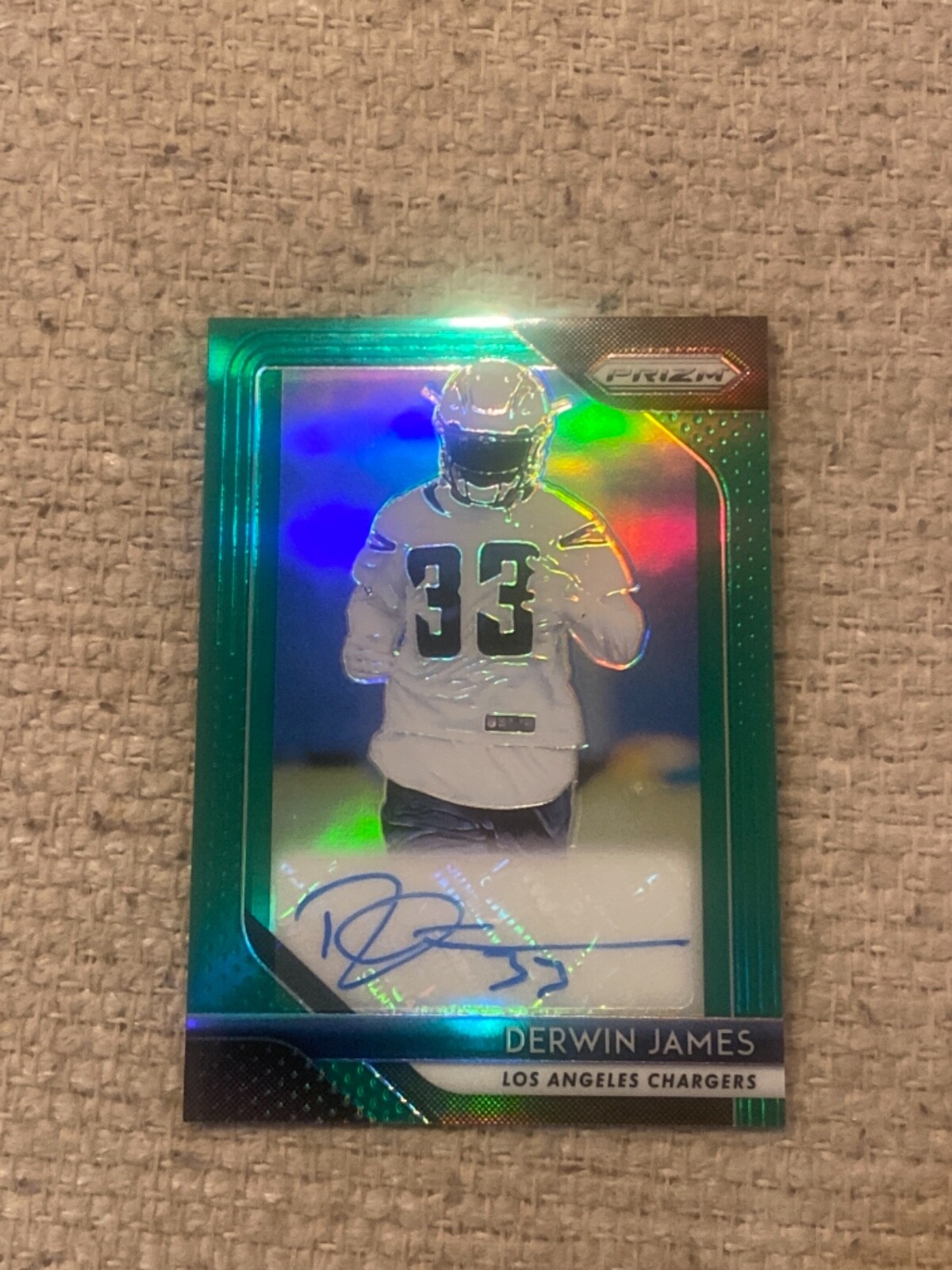 Derwin James 2018 prizm green auto autograph rare