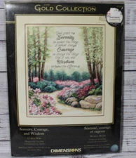 SERENITY, COURAGE AND WISDOM cross stitch kit GOLD COLLECTION Dimensions NIP