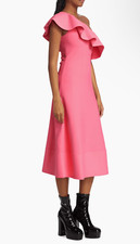 Alexander McQueen Ruffled One-Shoulder Midi-Dress