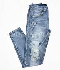 Men's Stretch Slim Distressed Jeans Ripped Jeans Denim Pants
