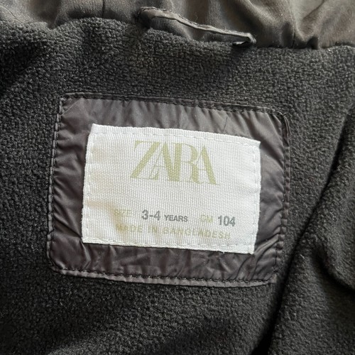 Zara Full Zip Black Long Sleeve Puffer Hooded Winter Jacket Kid's Size 3-4 - Picture 4 of 9