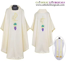 NEW Ivory Color Gothic Chasuble & Stole Set, Gothic Vestment, Casulla, Casel