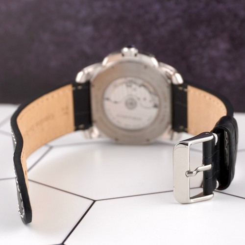 Cartier Calibre 42mm Men's Steel Watch White Dial Iced 2.5ct Diamonds Ref 3389 - Picture 11 of 13