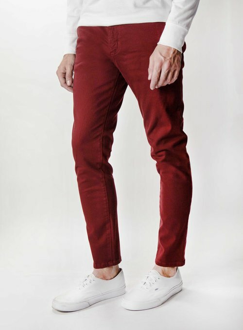 Neo Blue Burgundy Chino Skinny 98% Cotton 2% Spandex Made In