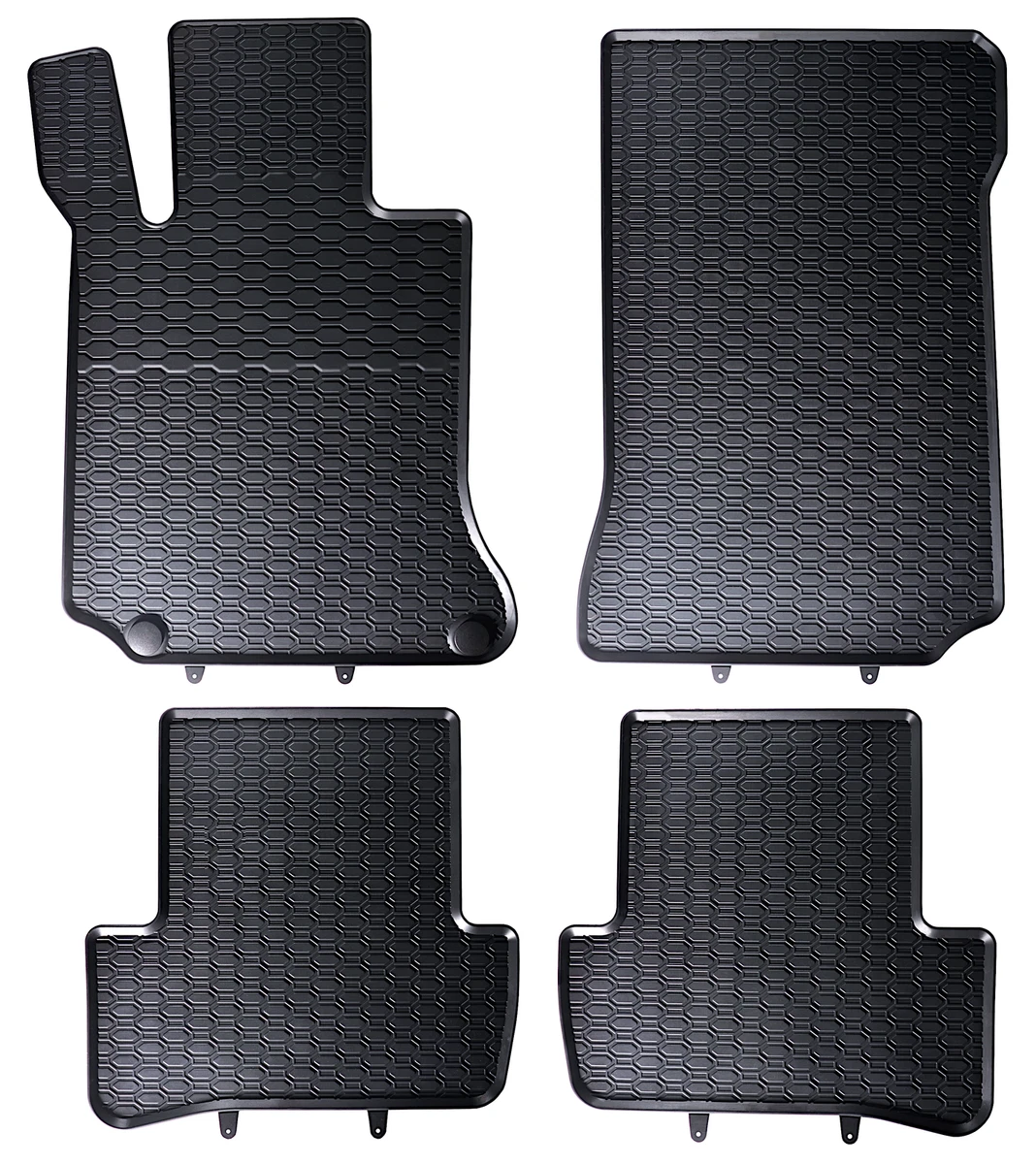 Set 4 Tappetini In Velluto Per Mercedes Classe C W204 (2007-2014) – Su Misura, Antiscivolo, Con Rinforzo