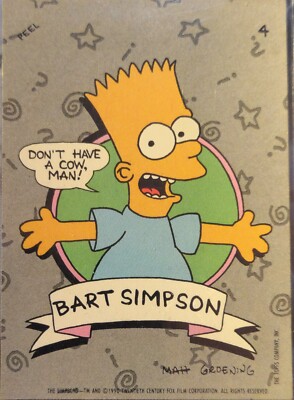 The Simpsons - Bart Simpson - ''Don't Have A Cow, Man!'' - Vintage 1990 Topps