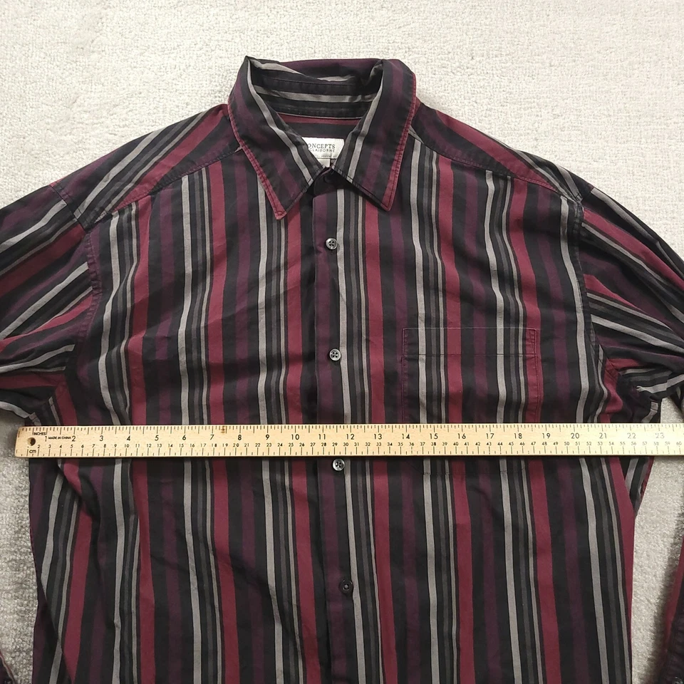 Mens Concepts Multicolor Striped Long Sleeve Button Up Shirt Top Sz XLT - Image 3 of 4