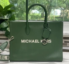 MICHAEL KORS MIRELLA MEDIUM EW TOTE SATCHEL SHOULDER BAG TOTE FERN GREEN LEATHER