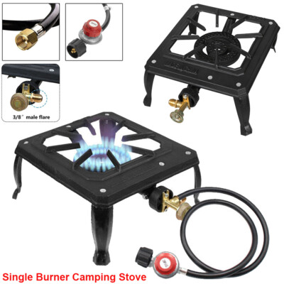 #ad Single Burner Camping Stove Cast Iron Propane Gas LPG Outdoor BBQ Cooker US $22.06