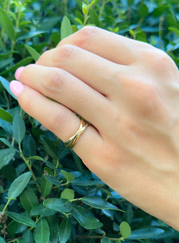 Tri Color Trinity Rolling Band Ring 18k Yellow Rose White Gold Size 3.75 RG4134 - Picture 6 of 6