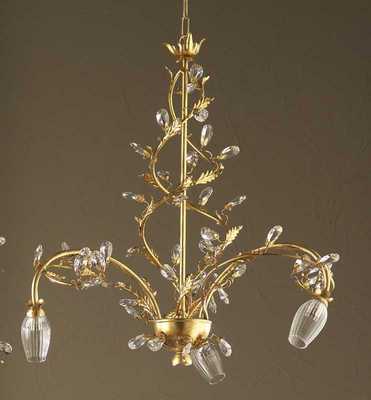 Wrought Iron Chandelier With 3 Lights Crystal Coll Esse 830/3