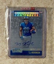 2019 Panini Contenders Rookie of the Year RPS Gold 5/10 TJ Hockenson Auto RC