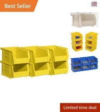 Plastic Storage Bins 5x4x3 Inch Stackable Organizers Garage Pantry Craft Yell...