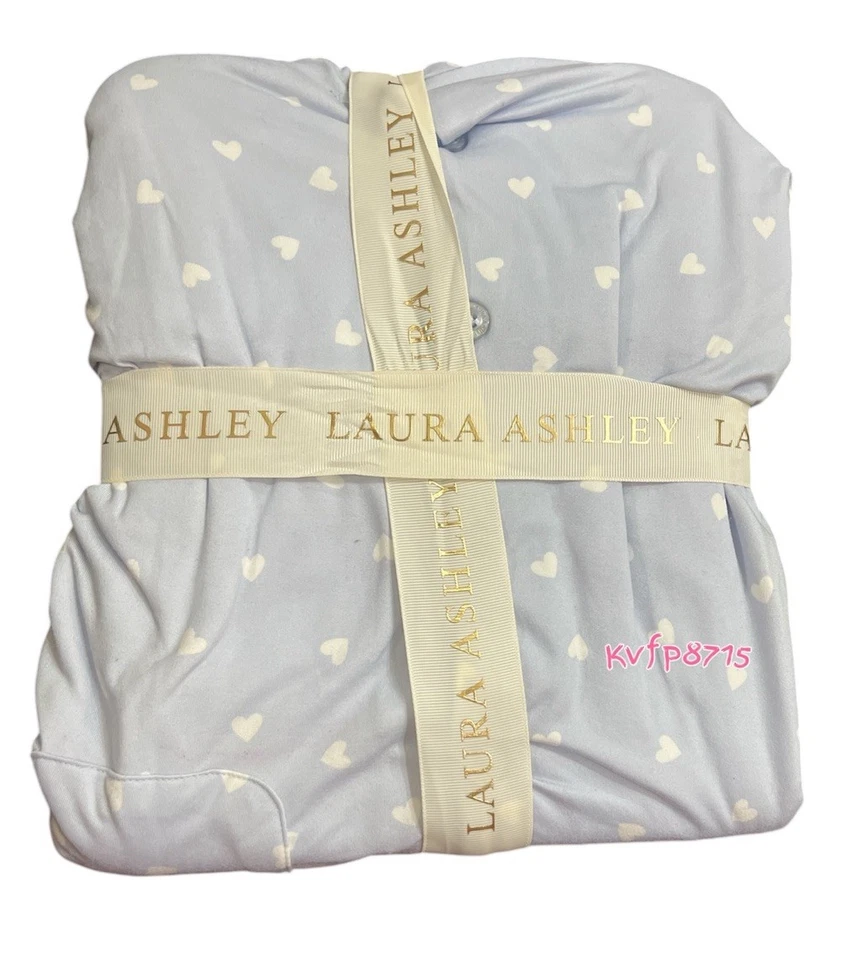 Juego de 2 pijamas suaves de manga larga Laura Ashley Christma M corazones azules blancos Foto 3 de 4