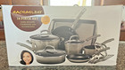Rachael Ray Classic Brights Hard Enamel Nonstick 14 Piece Cookware, Gray