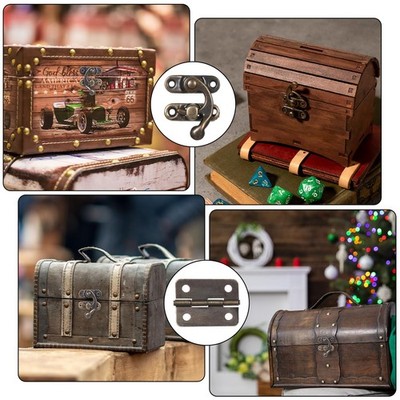 6-Pack Vintage Swing Arm Clasp Latch – 37 X 43mm Bronze Iron Hasps With Screws, For Jewelry Boxes, Suitcases, Toolboxes, And Wooden Cases