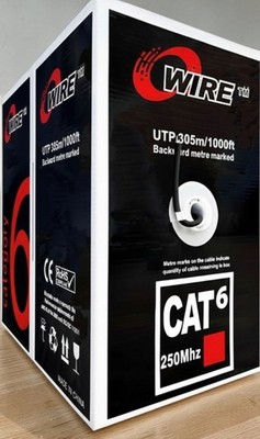 Cat6 Cable 1000ft 23AWG Solid 4 Pair Bulk Cat 6 Ethernet Cable (UTP CMR)