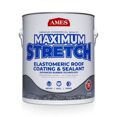 Maximum Stretch Roof Coating 1 Gallon - Durable White Waterproof Sealant
