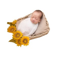Luxury Stretch Newborn Baby Boy Girl Photography Props Wrap Yarn Blanket White